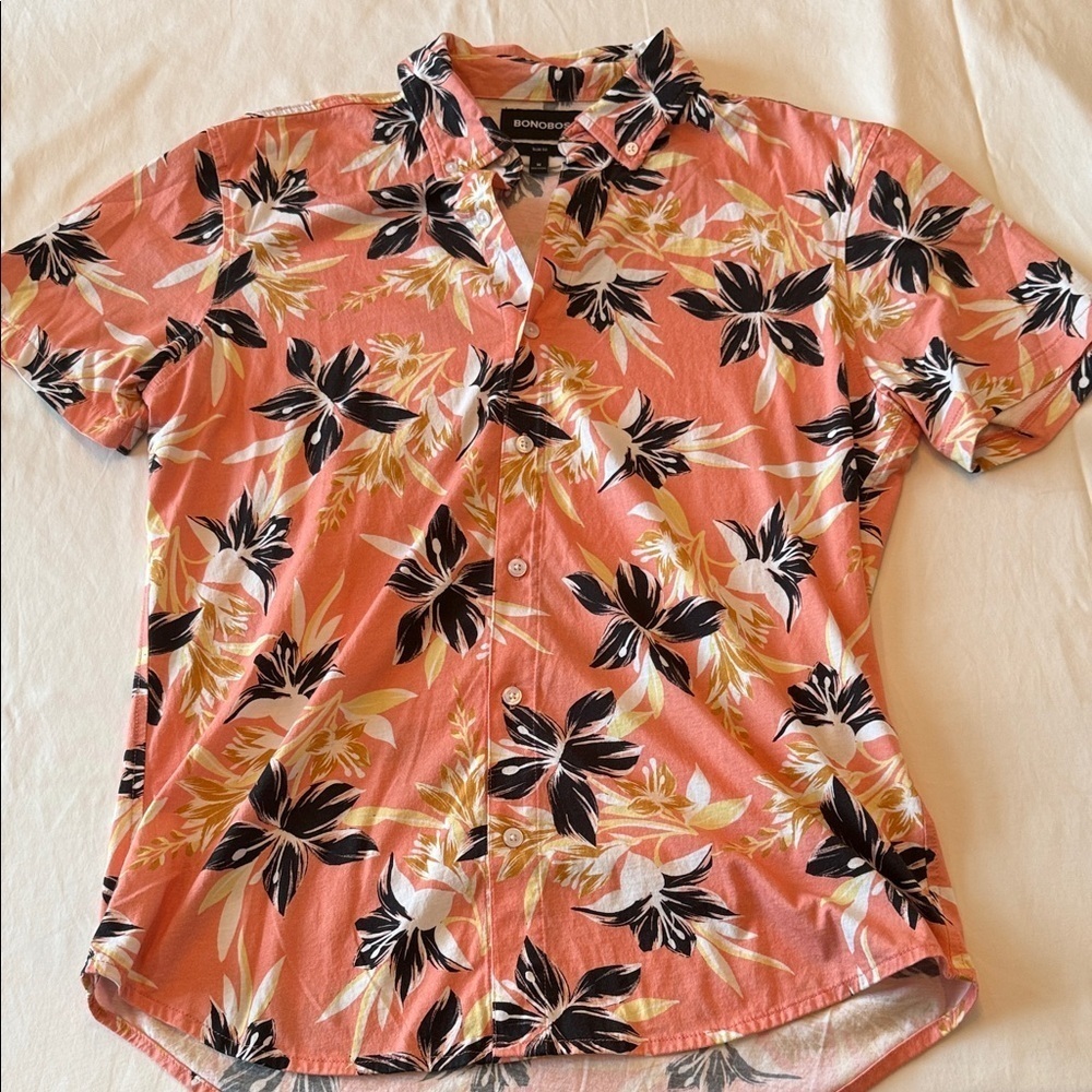 Bonobos Men's Pink Floral Button Down Shirt